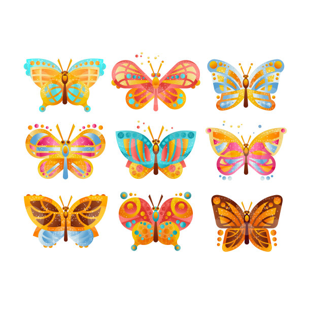 美丽多彩的蝴蝶套装图片下载