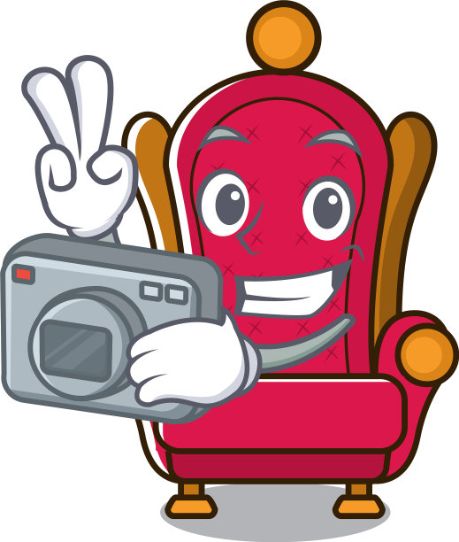 摄影师王座卡通吉祥物图片下载