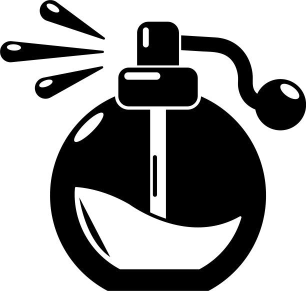 香水瓶喷雾图标简单的黑色风格图片下载