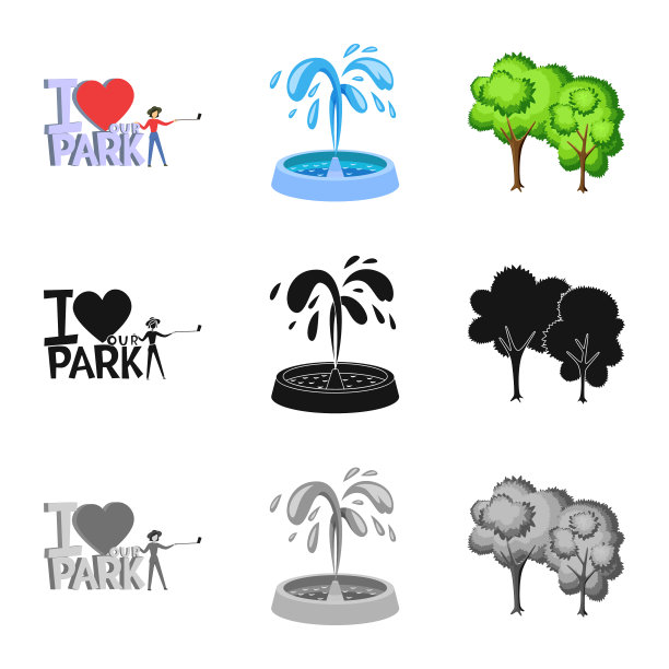 设计城市和街道的图标集图片下载