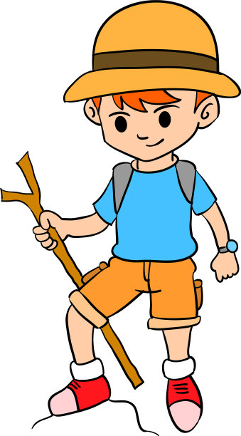 男孩攀爬角色风格设计图片下载