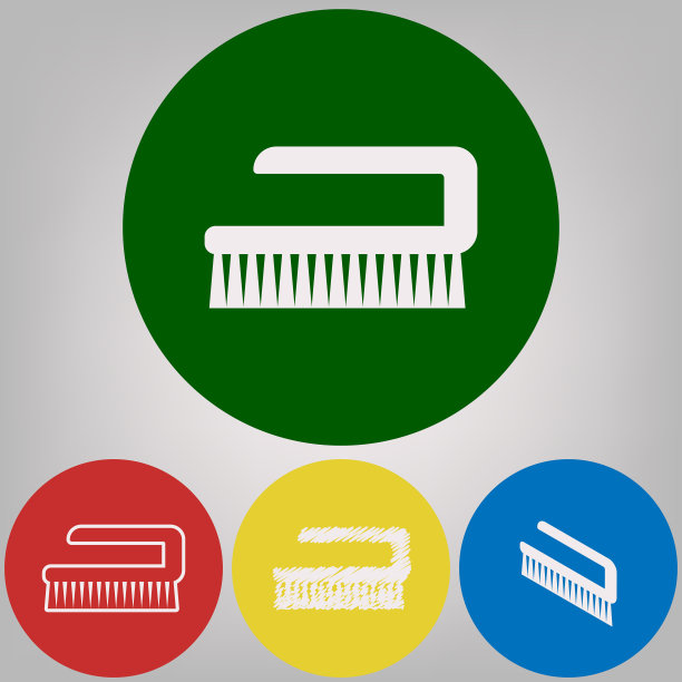 清洁刷卫生工具标志4白色图片下载