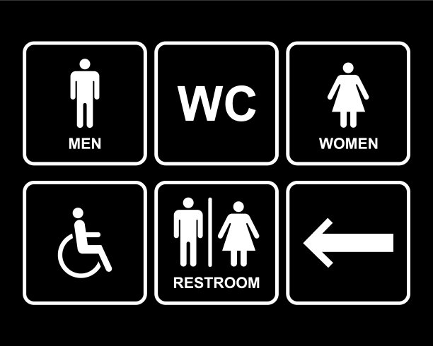 男厕所和女厕所的标志图标设置图片下载