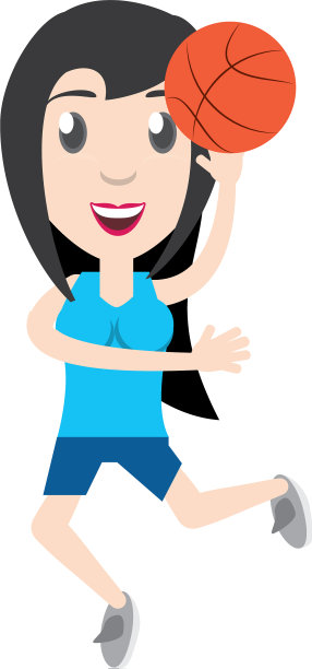 女子打篮球卡通图片下载