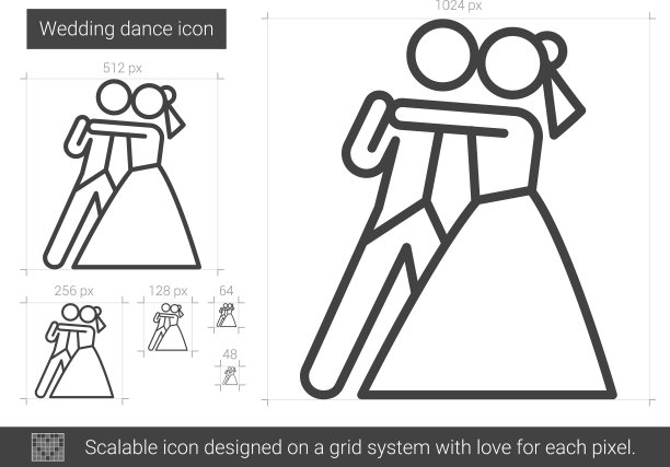 婚礼舞蹈线图标图片下载