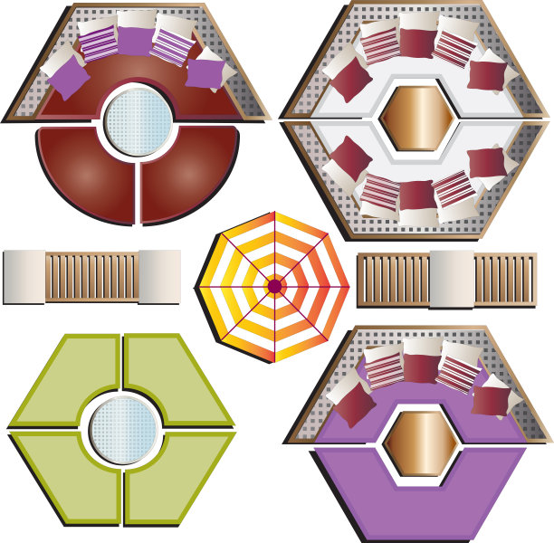 室外家具俯视图图片下载