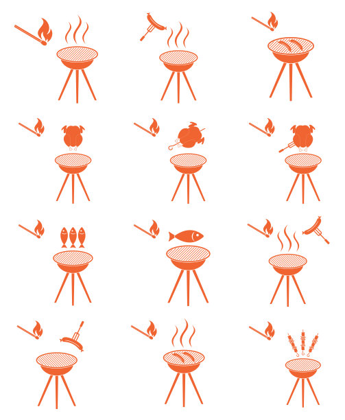 一套烧烤图标图片下载