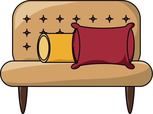 沙发上的图标形象图片下载