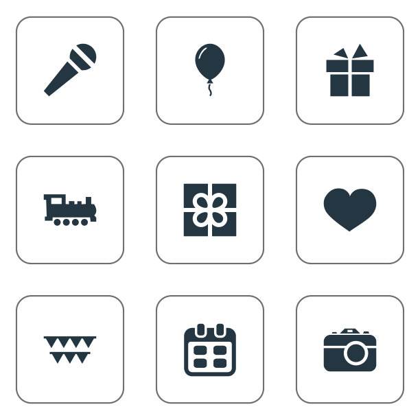 一套简单的生日图标图片下载