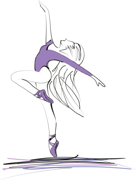 芭蕾舞女演员的剪影图片下载