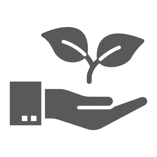 手与植物象形符号生态和能源图片下载