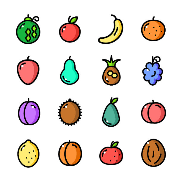 细线水果图标设置图片下载