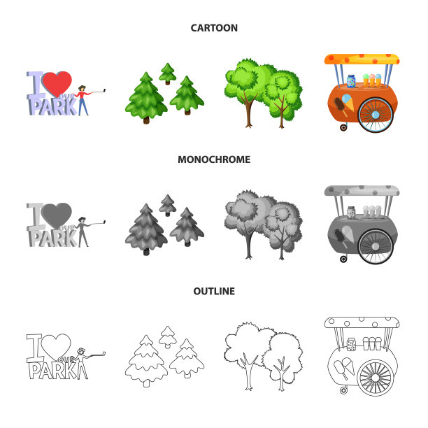 孤立对象城市与街道符号集图片下载