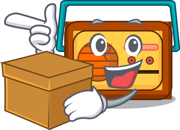 具有盒式收音机人物卡通风格图片下载