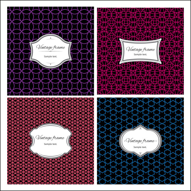 无缝几何复古模式与框架图片下载