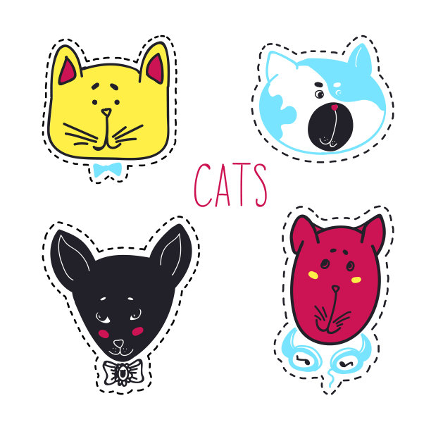 一组猫的头图片下载