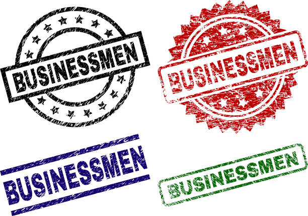 破损的纹理商人印章图片下载