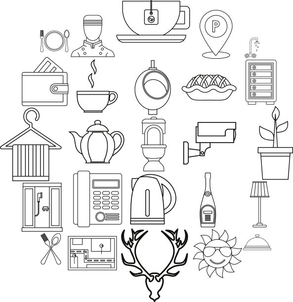 家具房间图标设置轮廓风格图片下载