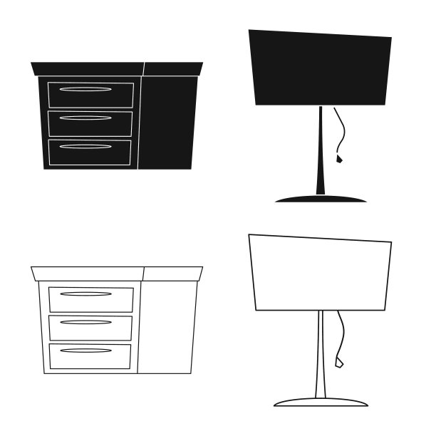 家具和公寓图标的设计图片下载