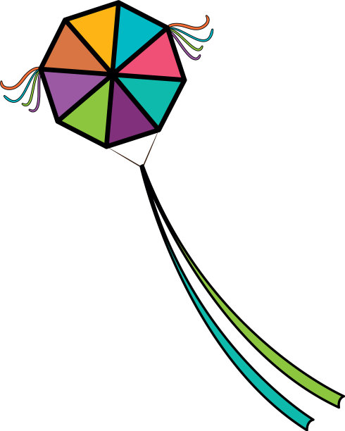 风筝飞行孤立图标图片下载