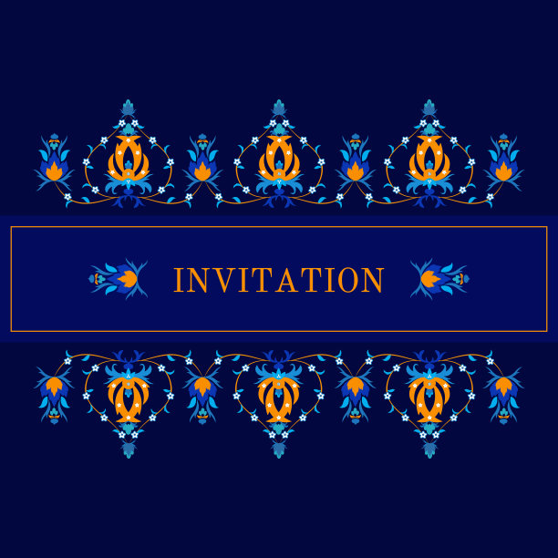 带有东方图案的贺卡邀请图片下载