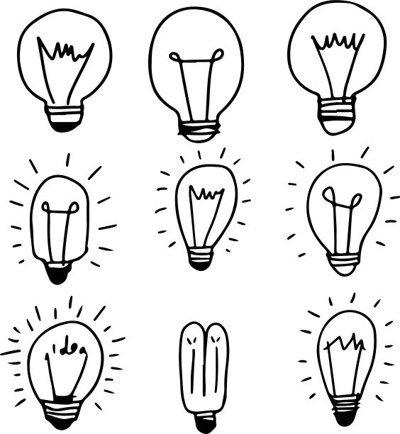 手绘灯泡图标图片下载