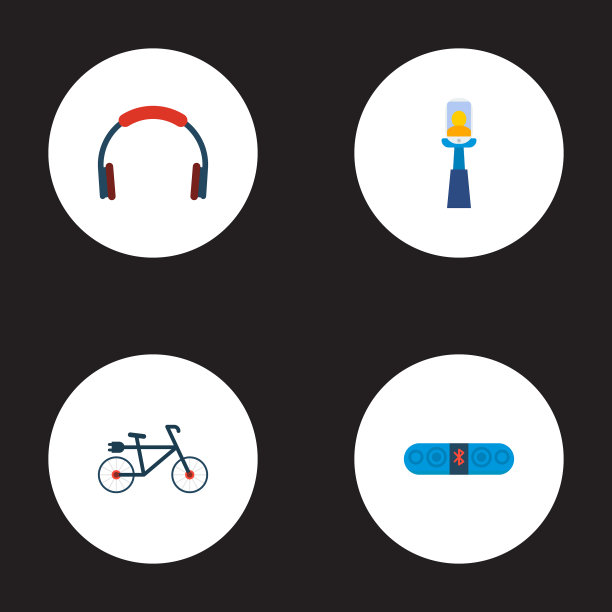 一套现代图标的平面样式符号图片下载