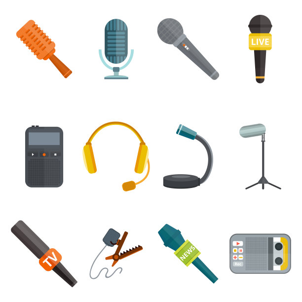 麦克风图标孤立采访音乐电视图片下载