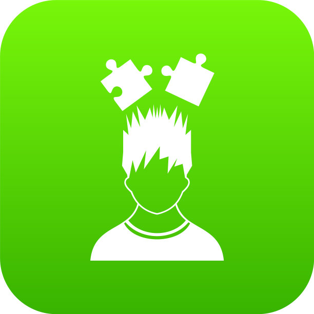 头上有谜题的人图标是绿色的图片下载