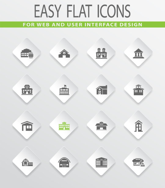 城市的基础设施图标集图片下载