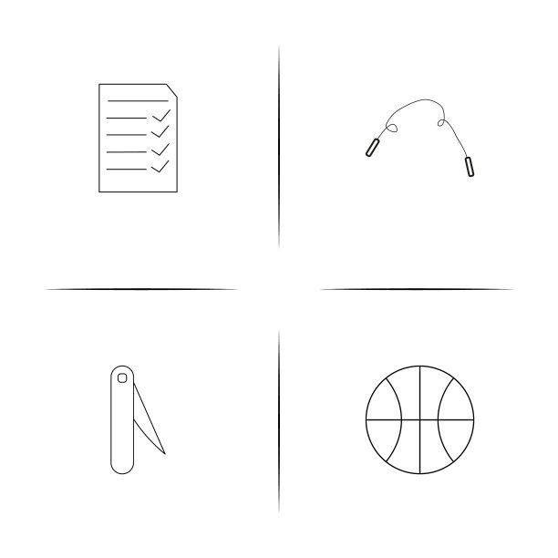 运动健身和娱乐简单的线性图标图片下载