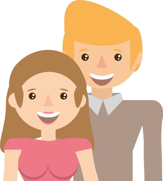 夫妻在一起的可爱形象图片下载