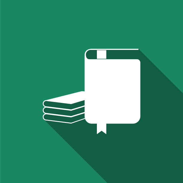 书图标孤立与长影子平面设计图片下载