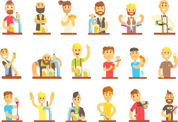 调酒师搅拌倒酒口和装饰图片下载