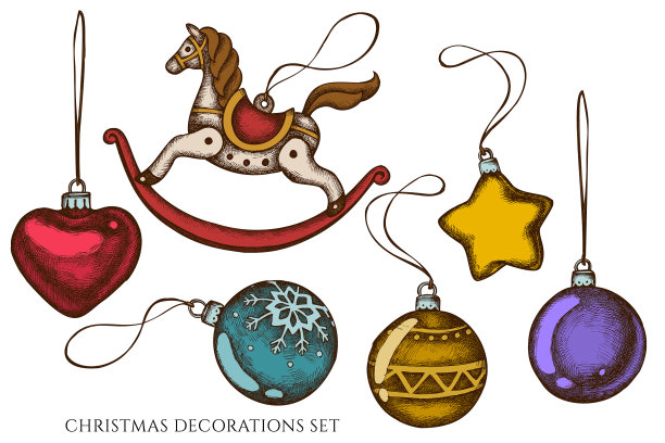 套装手绘彩色装饰玩具图片下载