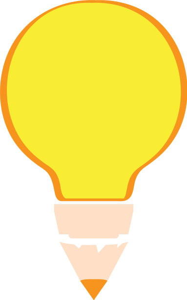 铅笔形状的概念灯泡图片下载