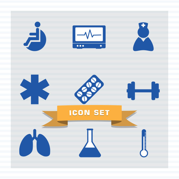 医疗图标设置扁平化风格图片下载