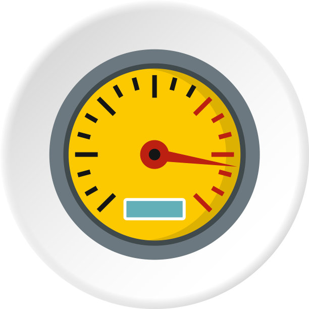 黄色速度计图标圆图片下载