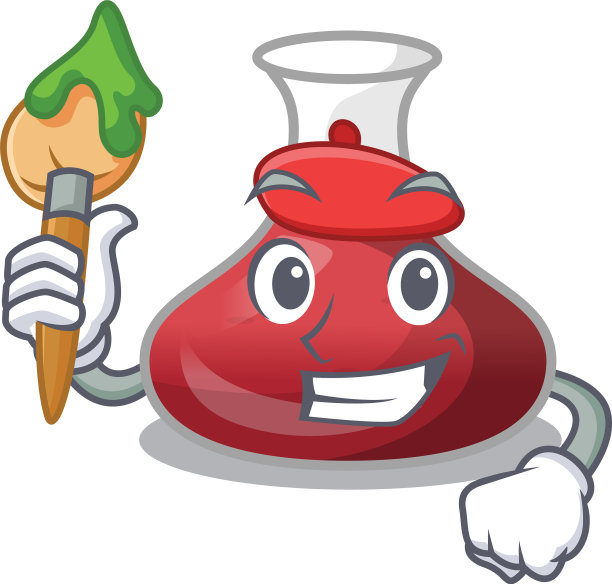 艺术家人物玻璃瓶与红酒图片下载