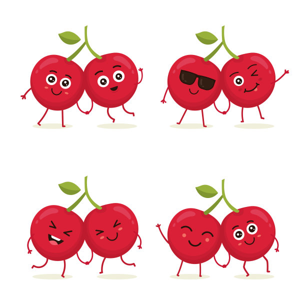 樱桃字符在不同的表达图片下载