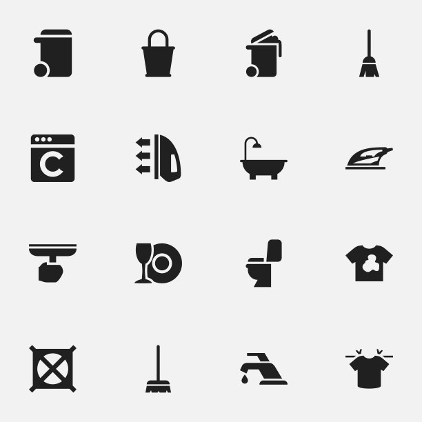 一组16可编辑的卫生图标包括符号图片下载