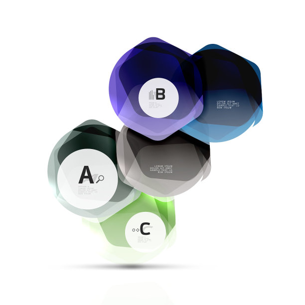 带有信息图选项的闪亮六边形图片下载