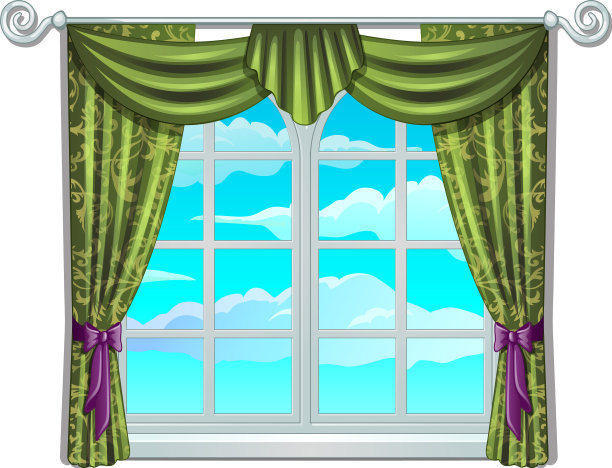 经典的窗户和天空和云的观点图片下载