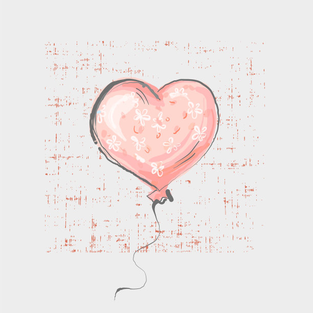心脏气球在垃圾背景可爱幼稚图片下载