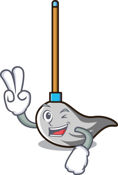 两指拖把人物卡通风格图片下载