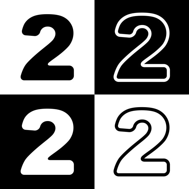 数字2标志设计模板元素图片下载