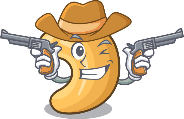 卡通牛仔人物腰果堆图片下载