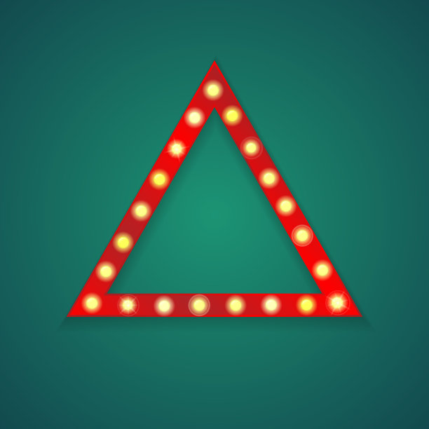 红色灯光三角形框架背景图片下载