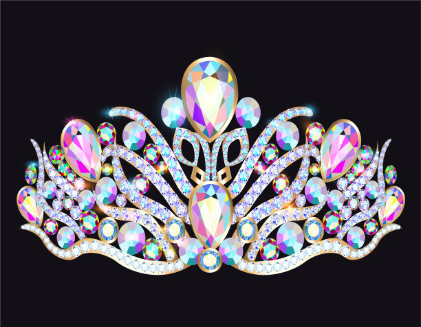 王冠上镶嵌着闪闪发光的宝石图片下载