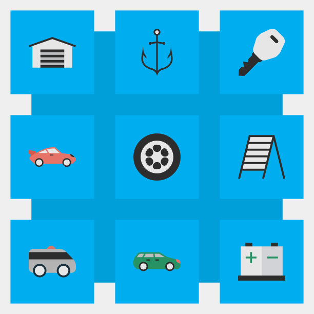 一组简单的运输图标图片下载